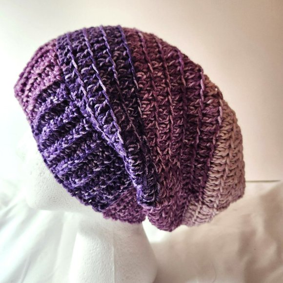 Slouchy Beanie Hat colorful purple - Picture 1 of 7